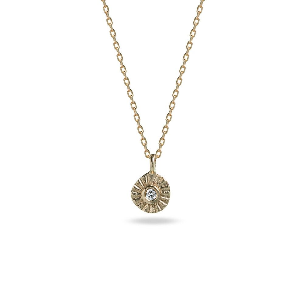 Mim Best Teeny tiny pendant, 9ct yellow Gold, Diamond