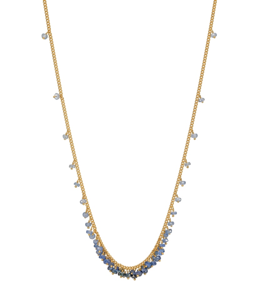Kate Wood Graduated Row Sapphire Beaded Necklace