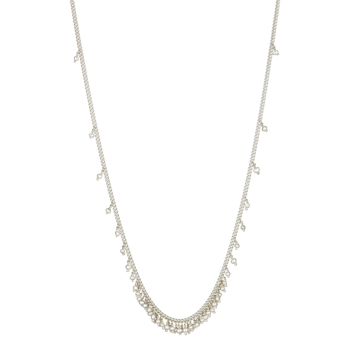 Kate Wood Graduated Row Pearl Chain Necklace