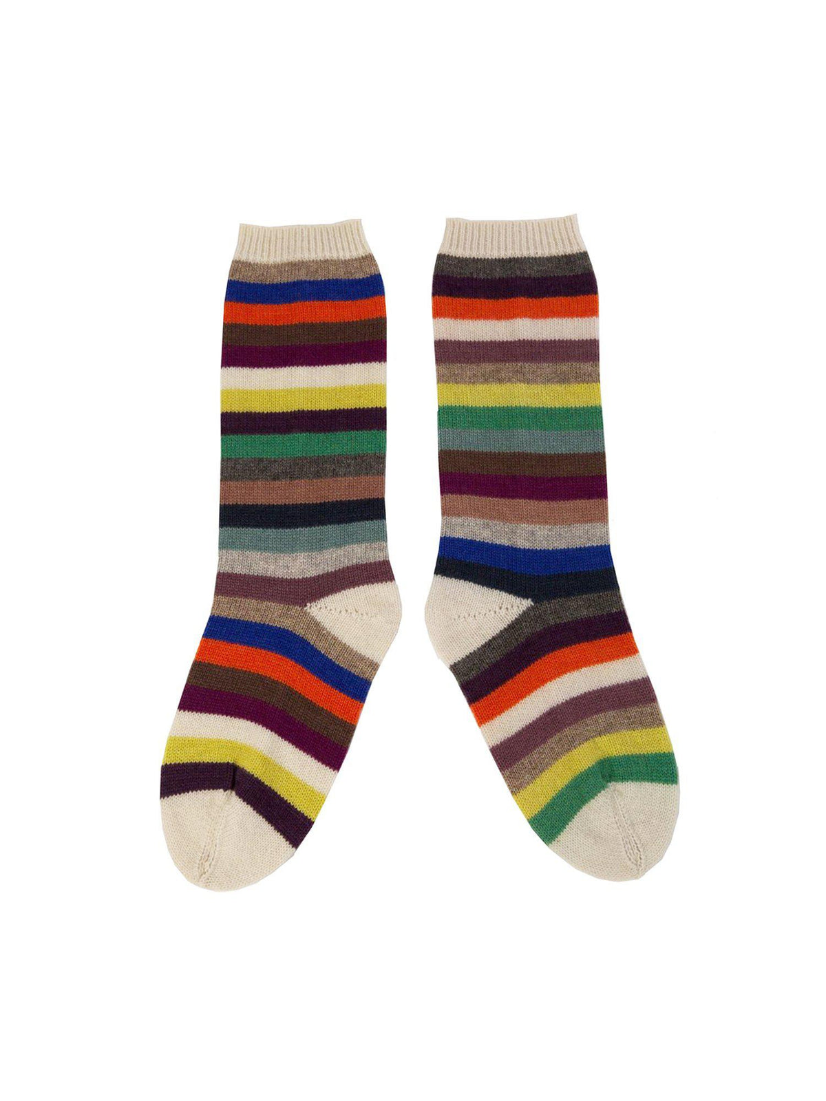 Multicolour Cashmere Stripy Long Sock - IndependentBoutique.com