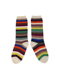 Multicolour Cashmere Stripy Long Sock - IndependentBoutique.com