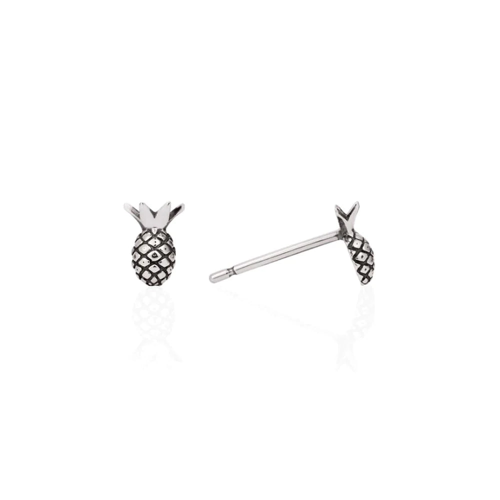 Lee Renee Miami Pineapple Stud Earrings in Gold / Silver