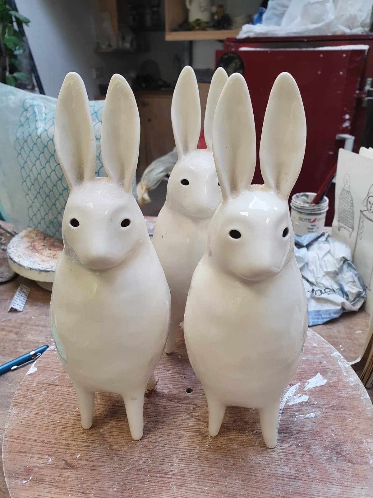 Ceramic White Bunny Figurine, A Cute Easter Bunny Handmade in Italy. -   Canada