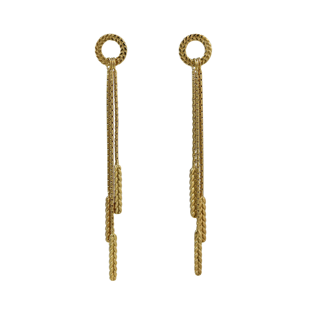 Gold Demeter Tassel Earrings — Cara Tonkin