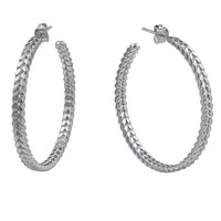 Silver Demeter Large Hoop Earrings — Cara Tonkin