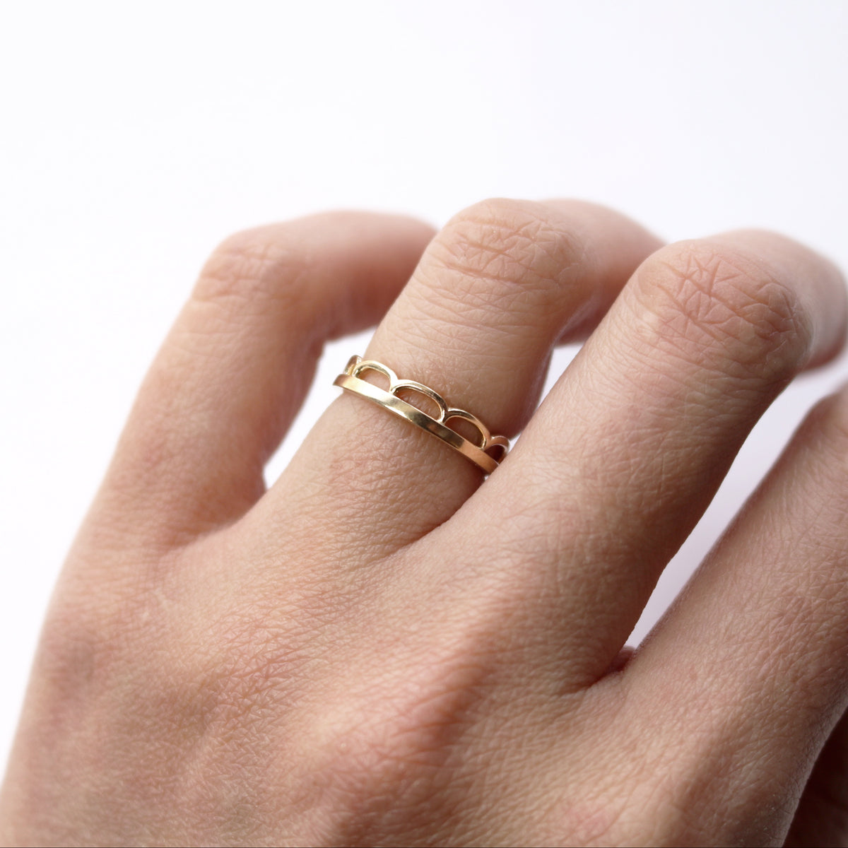 Gold Scallop Lace Ring — Cara Tonkin