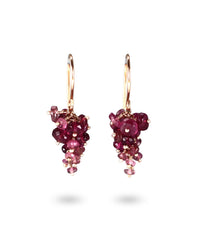 Pink Tourmaline Grape Earrings - IndependentBoutique.com