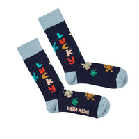 socks with lucky writted on them by donna Wilson