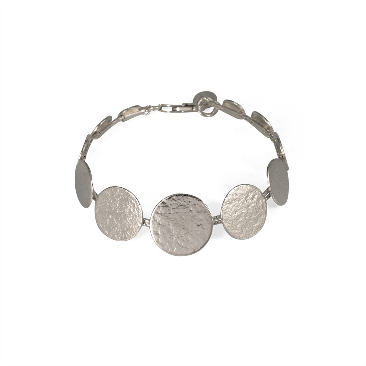 Silver Paillette Graduated Disc Bracelet — Cara Tonkin