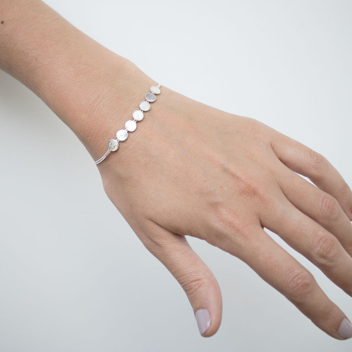 Silver Paillette Skinny Bracelet — Cara Tonkin