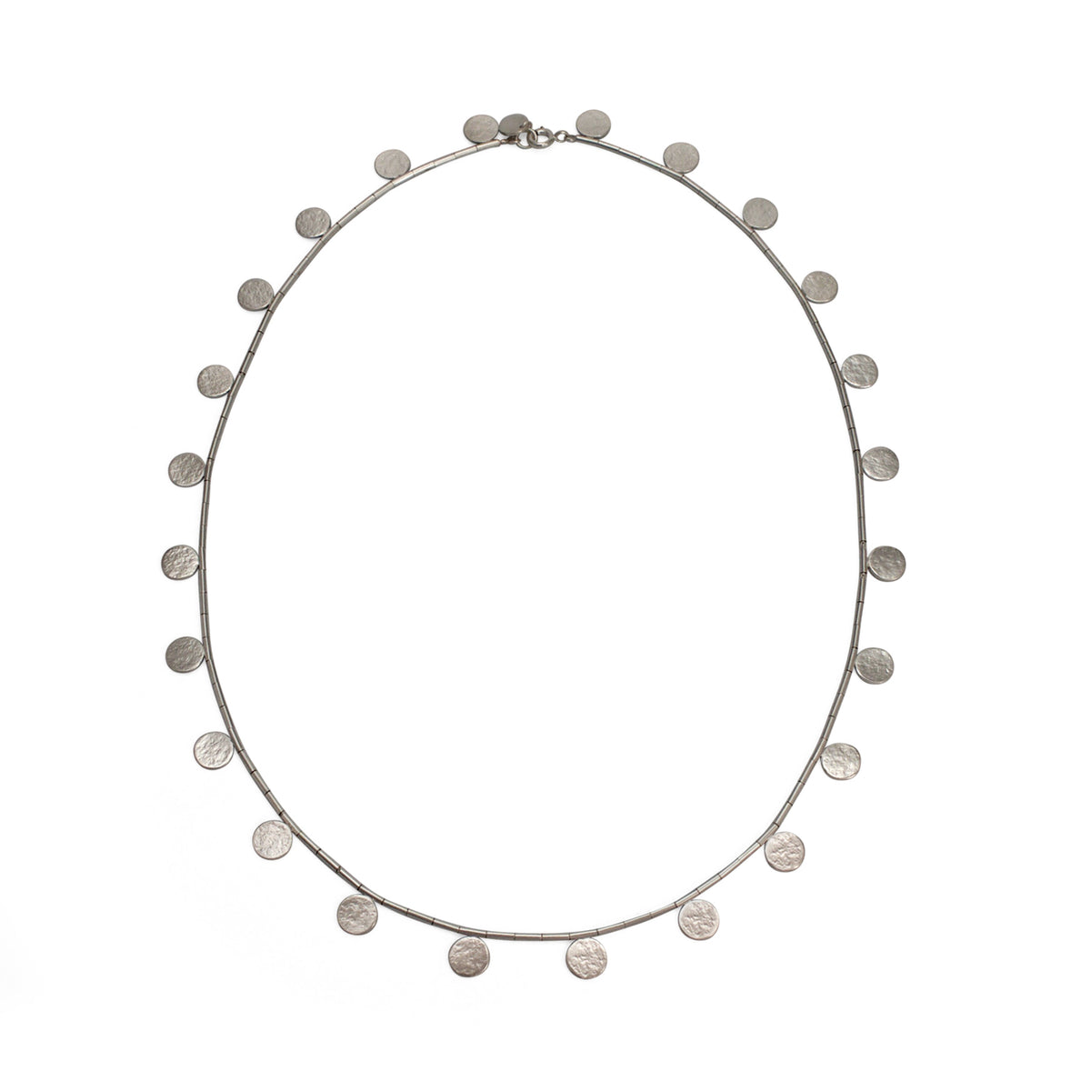 Silver Paillette Disc & Bead Necklace — Cara Tonkin