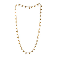 Gold Paillette Long Disc & Bead Necklace — Cara Tonkin