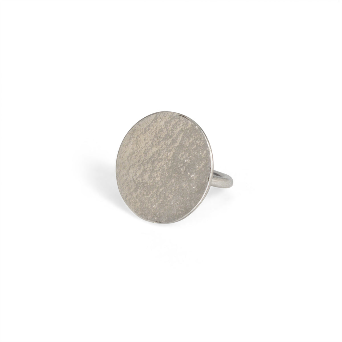 Silver Paillette Large Disc Ring — Cara Tonkin