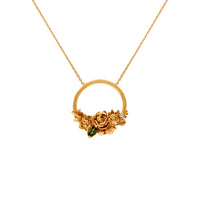 Rose Gold Halo Diamond & Tourmaline Necklace - IndependentBoutique.com