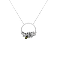 Rose Gold Halo Diamond & Tourmaline Necklace - IndependentBoutique.com