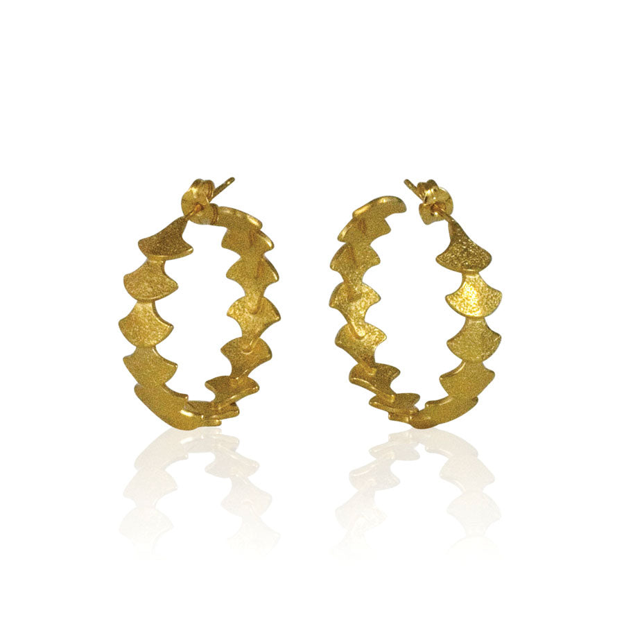 Gold Siren Sequence Hoop Earrings — Cara Tonkin