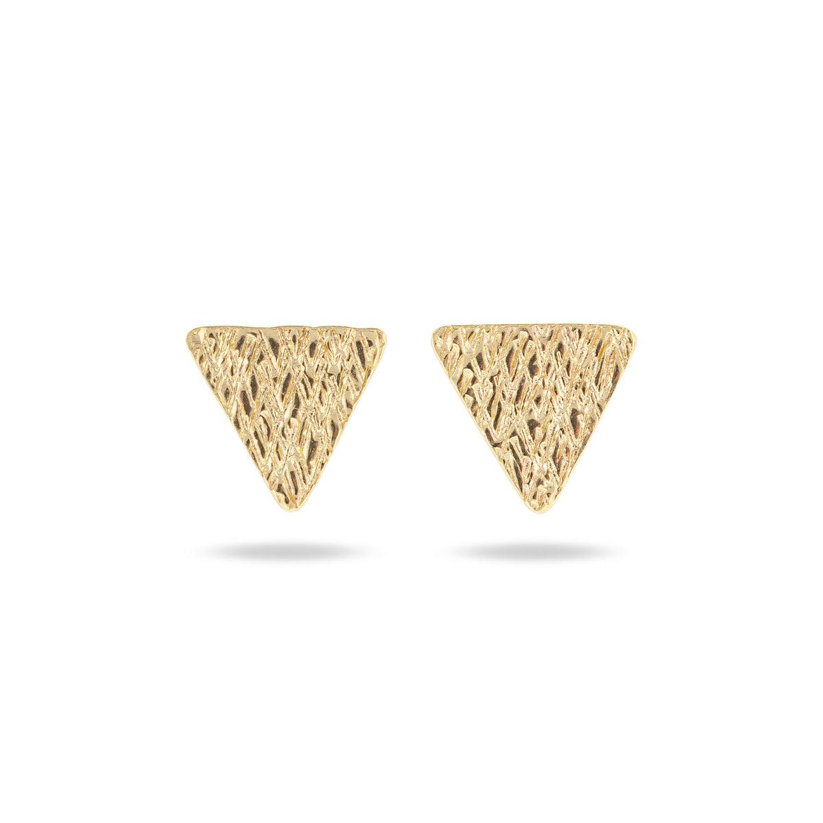 Mim Best Stamped triangle studs,  9ct yellow Gold