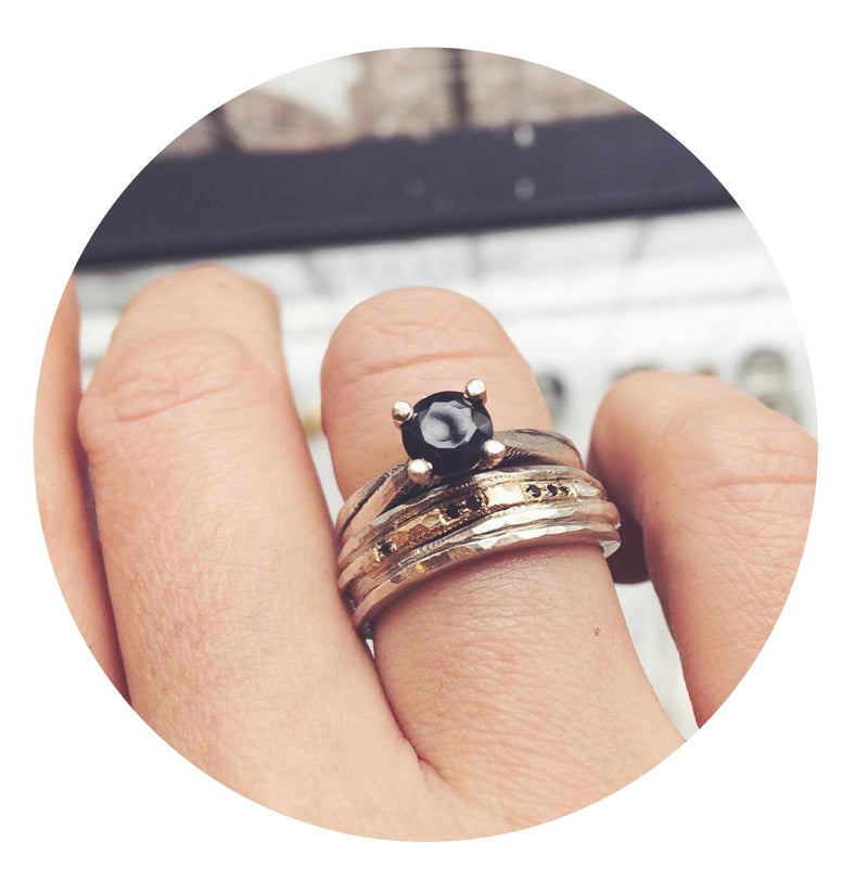 Sula Lux Black Diamond Wide Band - IndependentBoutique.com