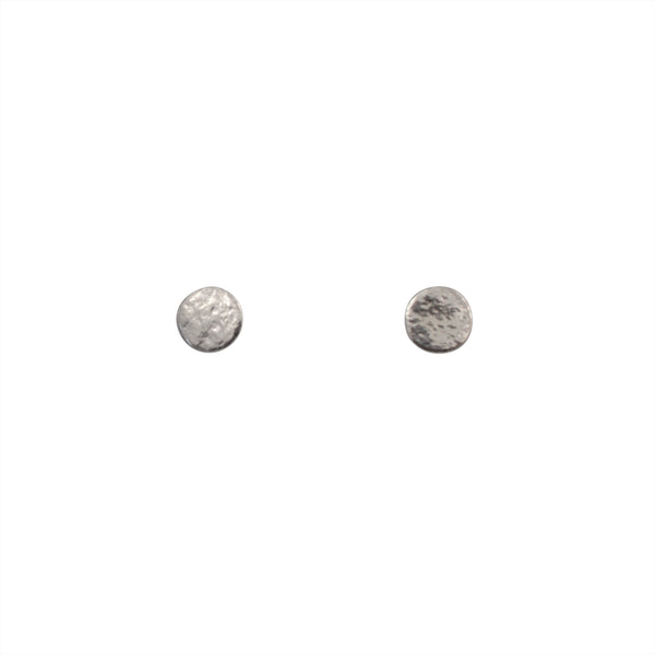 Silver stud round flat earrings in small 