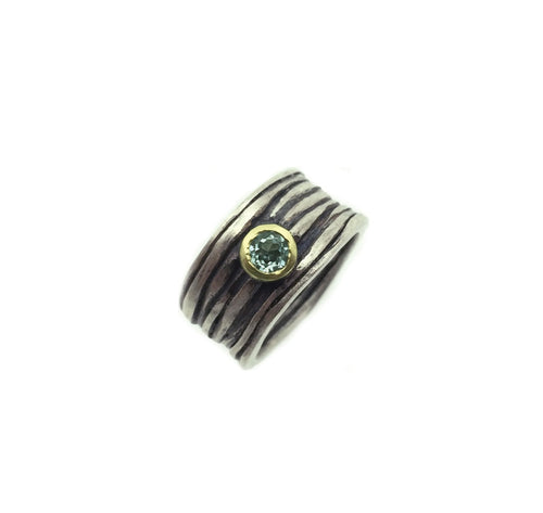 Sula Gold + Silver Wide Gem Ring - IndependentBoutique.com