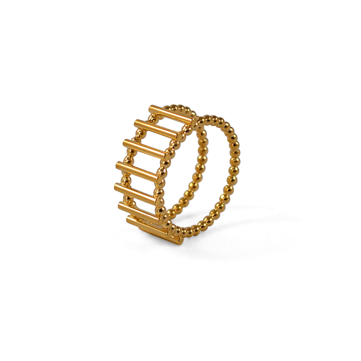 Gold Theda Medium Stripe Ring — Cara Tonkin
