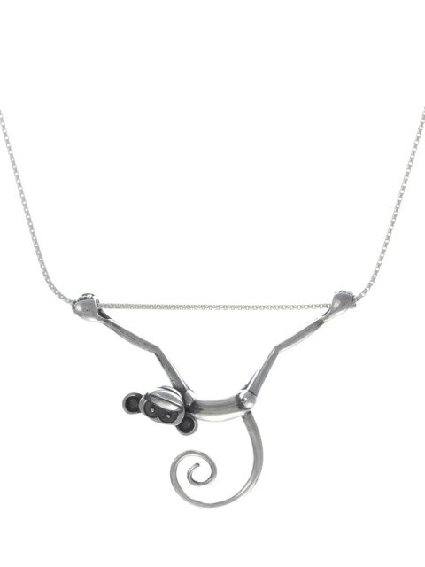 Silver Toy Monkey Necklace - IndependentBoutique.com