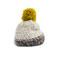 Charcoal & Mustard Woolly Knitted Beanie - IndependentBoutique.com