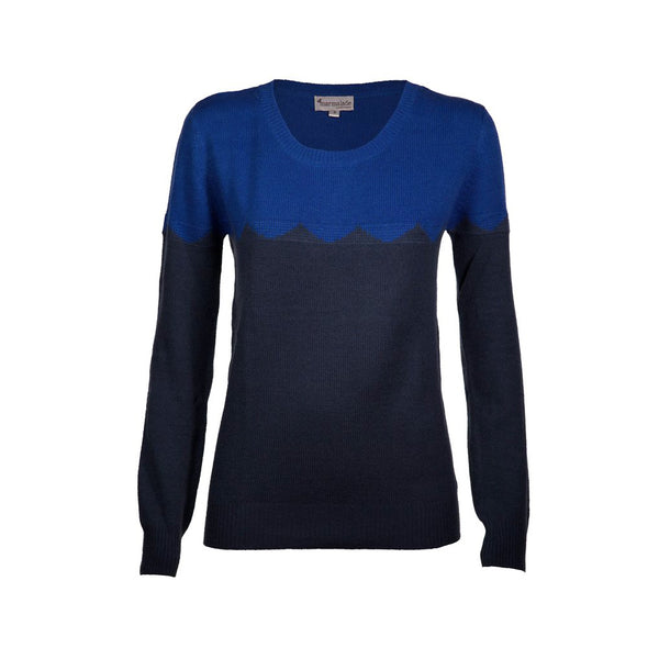 Bright Blue & Navy Chunky Cashmere Jumper - IndependentBoutique.com
