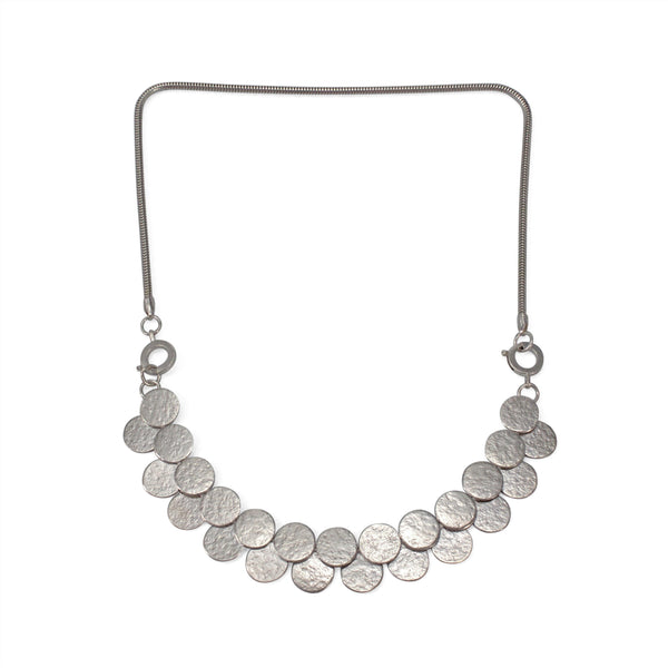 Silver Paillette Double Row Interchangeable Necklace & Bracelet - IndependentBoutique.com