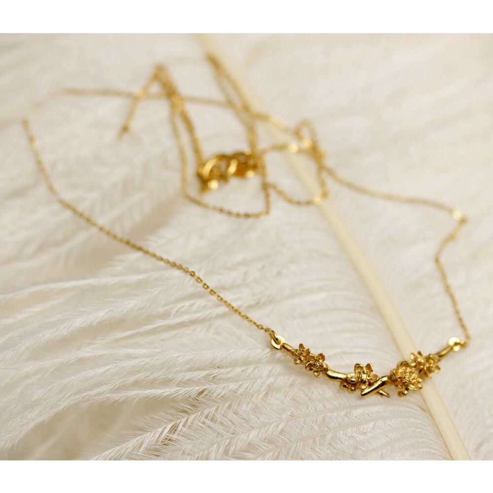 Cherry Blossom Branch Necklace – Silver/Gold/Rose Gold — Lee Renee