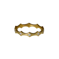 Gold Double Edge Scallop Eternity Ring — Cara Tonkin