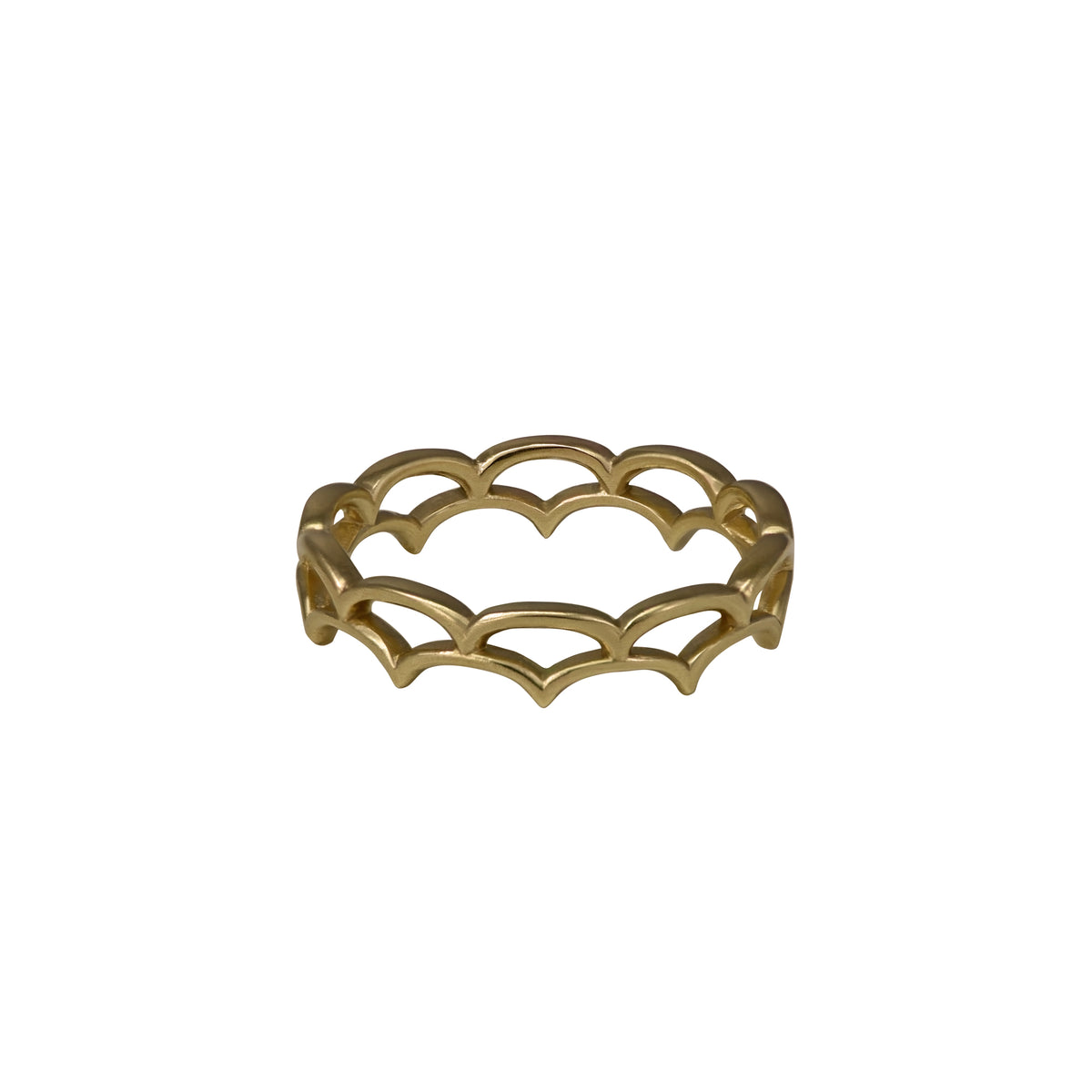 Gold Double Scallop Lace Ring — Cara Tonkin