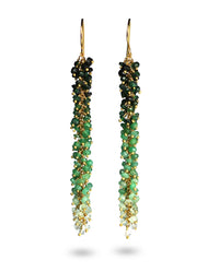 Emerald Green Ombré Drop Earrings - IndependentBoutique.com