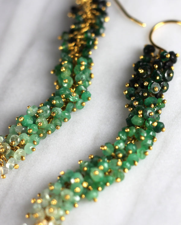 Emerald Green Ombré Drop Earrings - IndependentBoutique.com