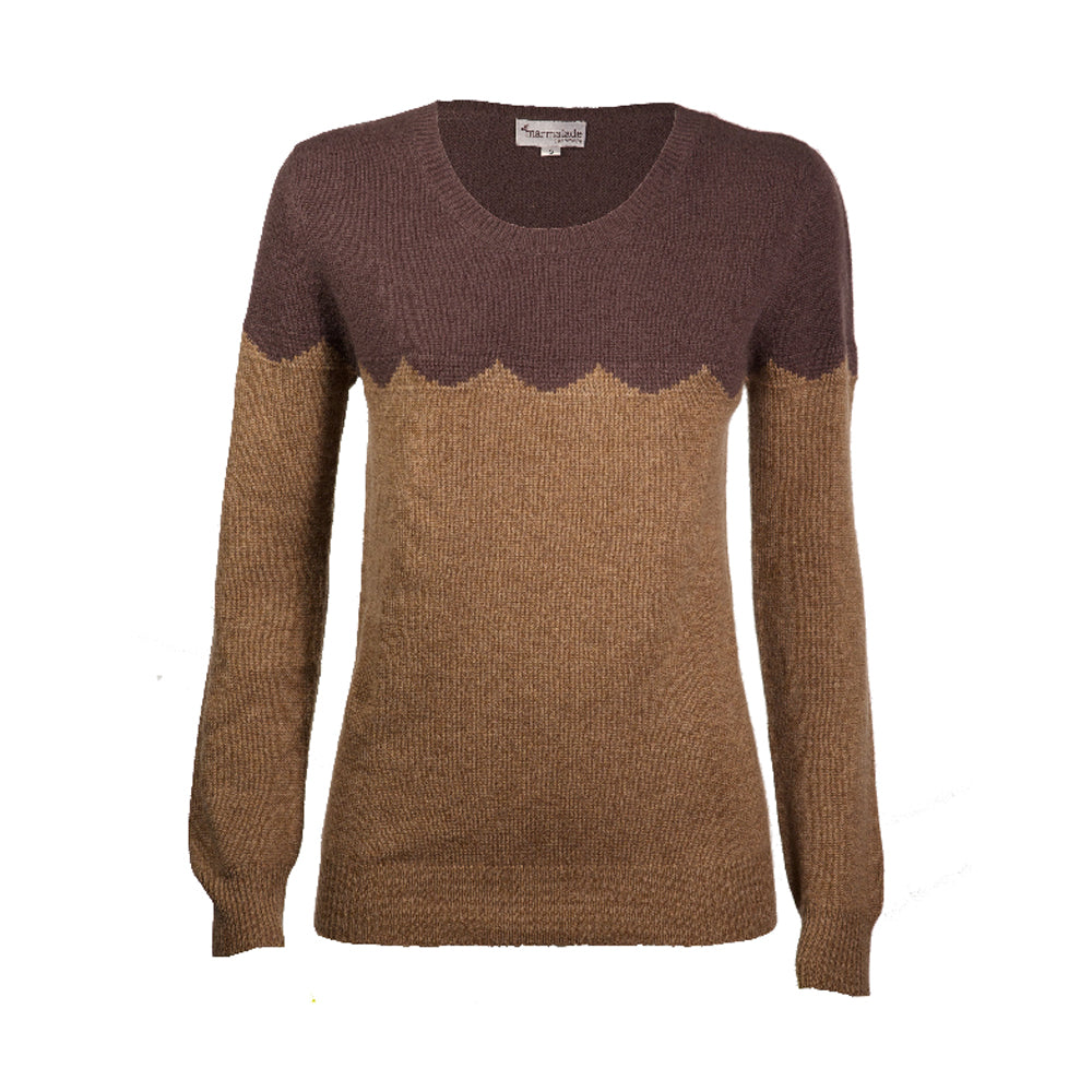 Brown & Fawn Chunky Cashmere Jumper - IndependentBoutique.com