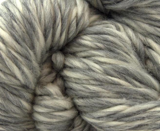humbug, grey and off white undyed merino chunky wool close-up from marmalade