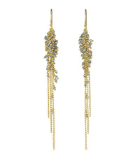 kate wood sapphire feather earrings in gold