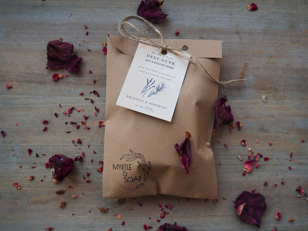 brown paper packaging from Myrtle & Soap
