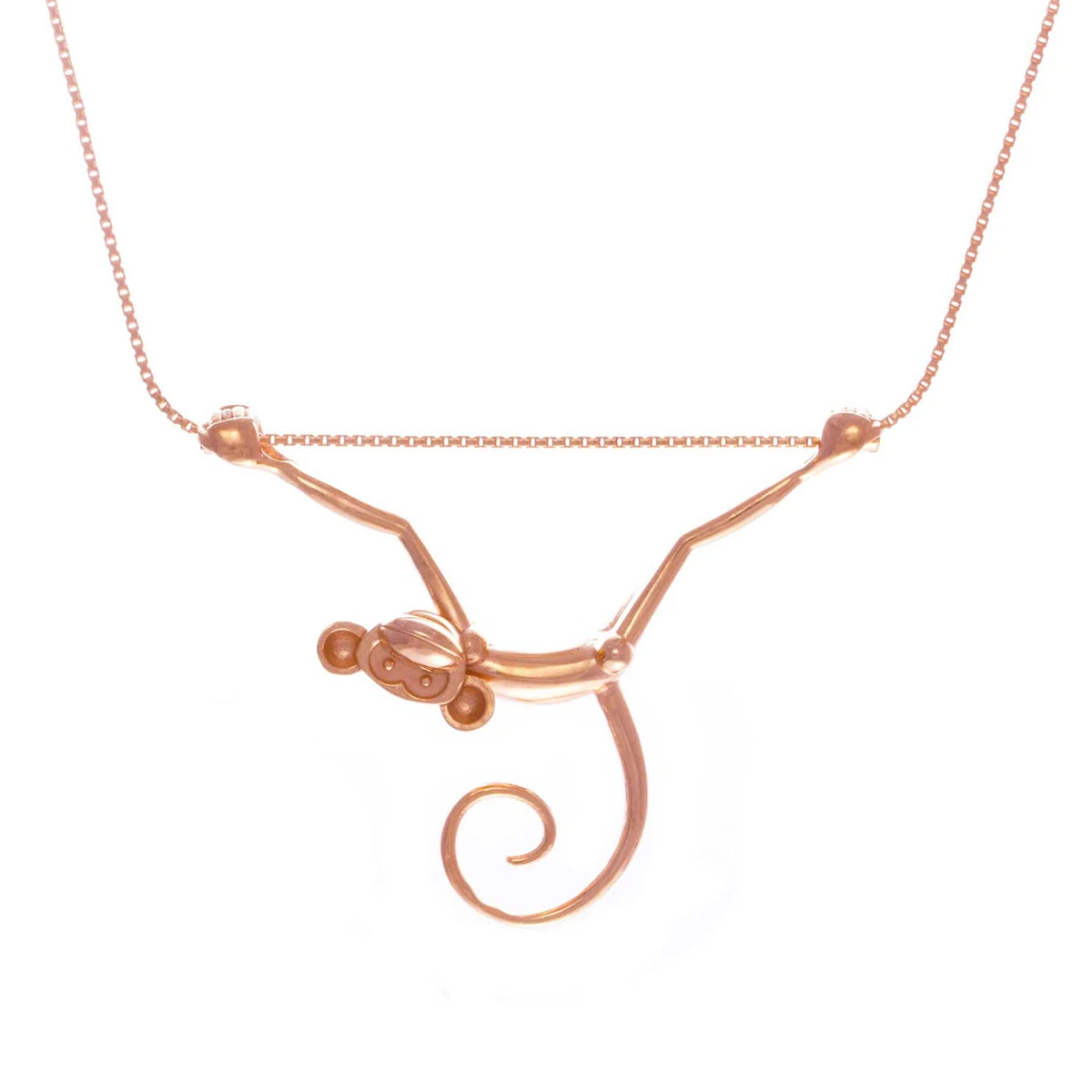 Lee Renee Silver / Rose Gold Toy Monkey Necklace