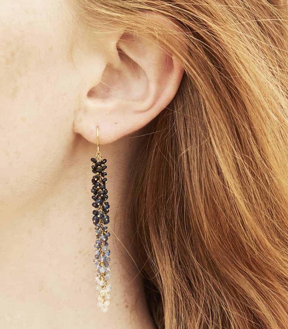 Kate Wood Sapphire & Gold Vermeil Ombré Earrings