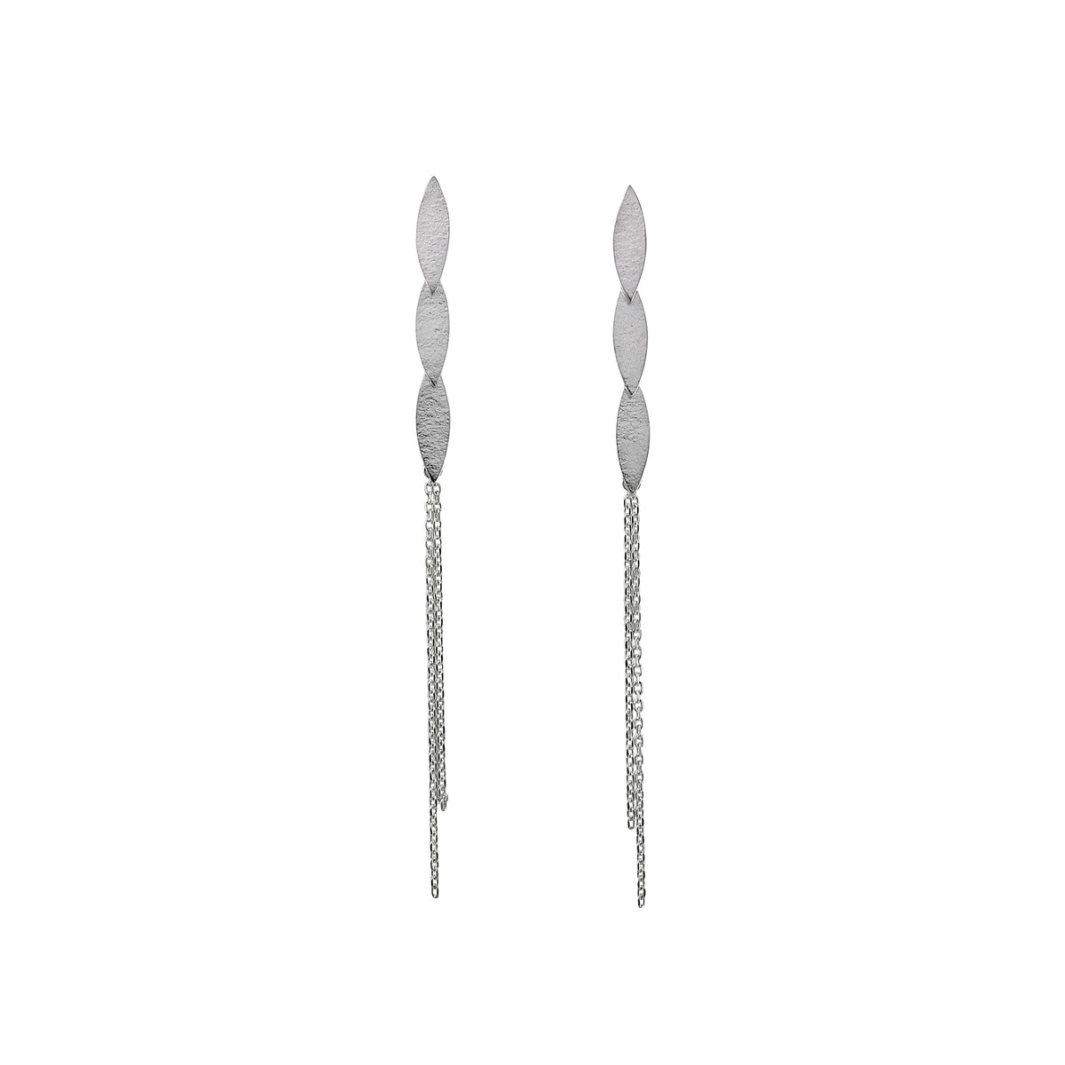Silver Icarus Tassel earrings by British jeweller Cara Tonkin