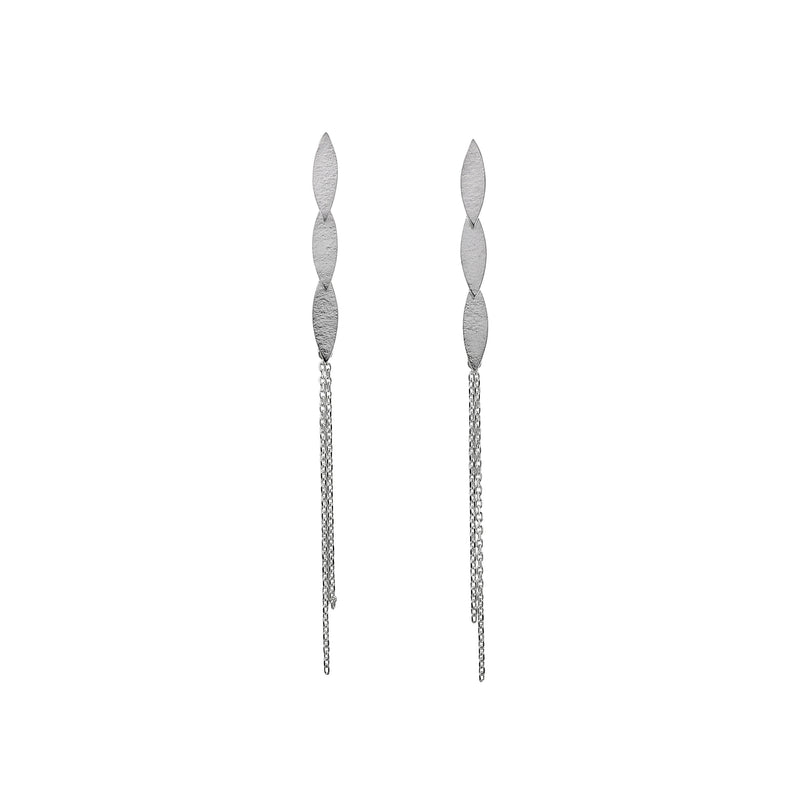 Silver Icarus Tassel earrings by British jeweller Cara Tonkin