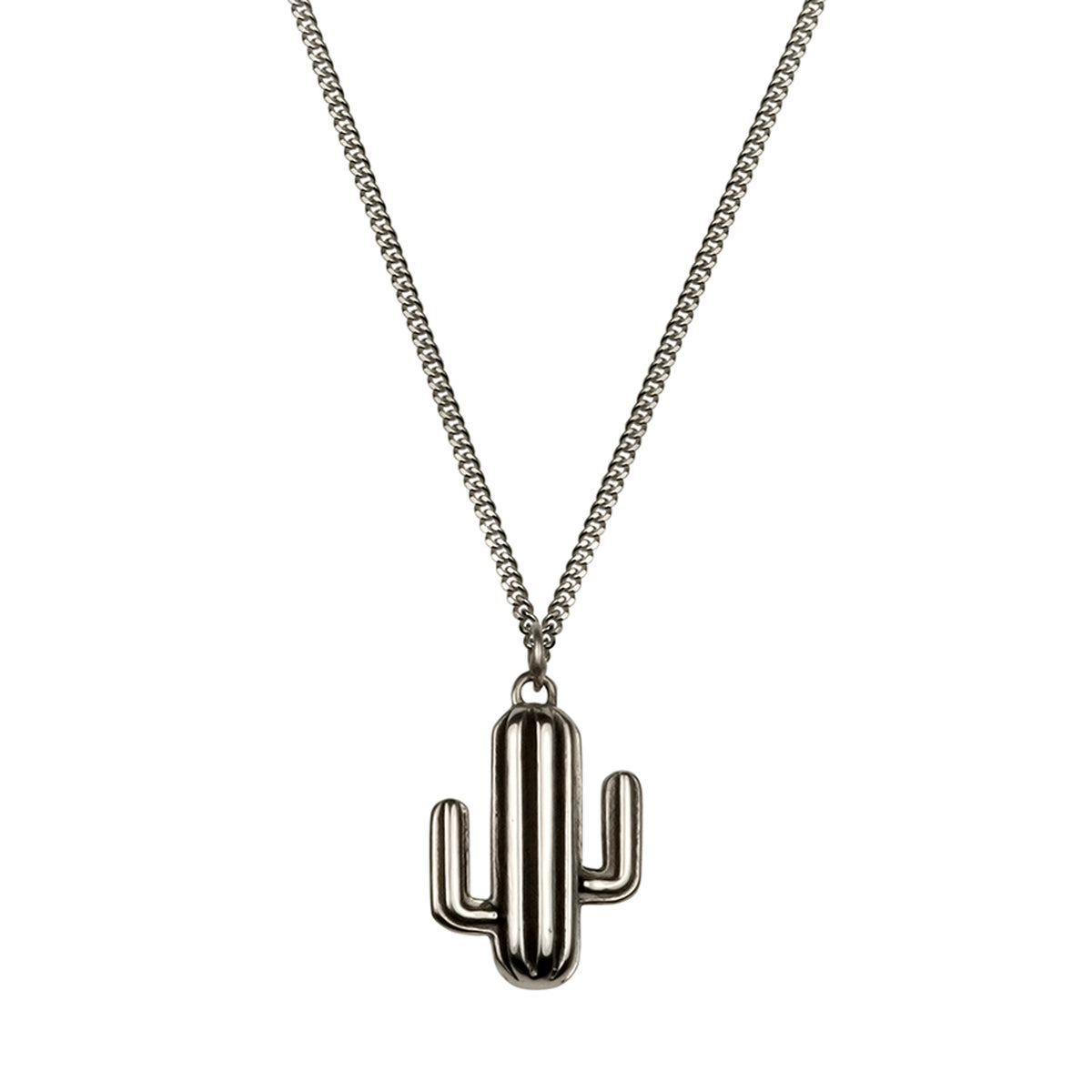 Cactus Necklace - Oxydised silver - IndependentBoutique.com