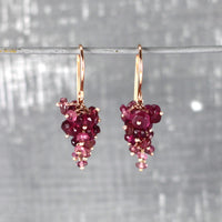 Pink Tourmaline Grape Earrings - IndependentBoutique.com