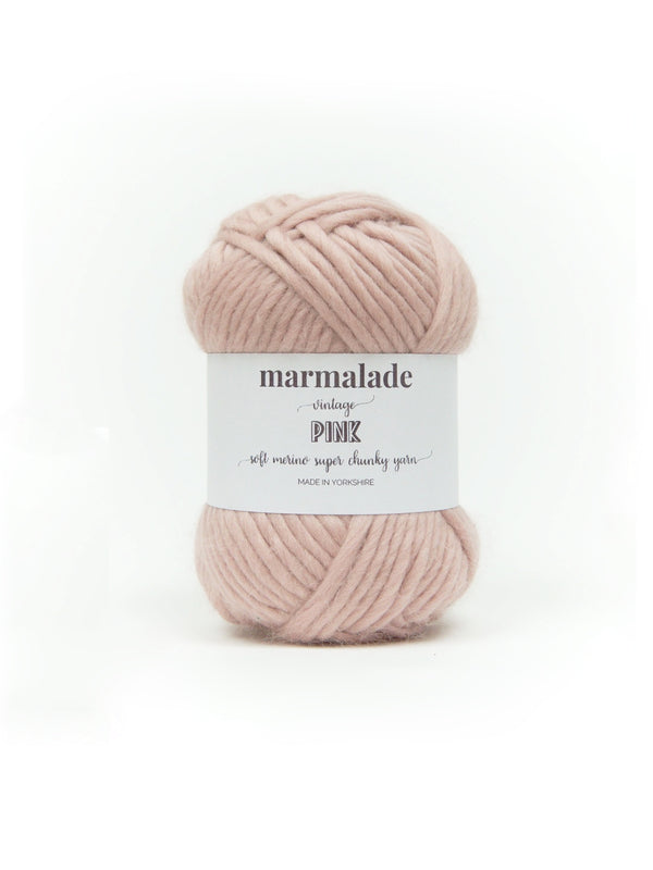 Vintage pink merino super chunky yarn from marmalade